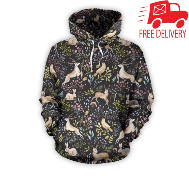 Official Deer Floral Jungle Pullover 3D New Shirt