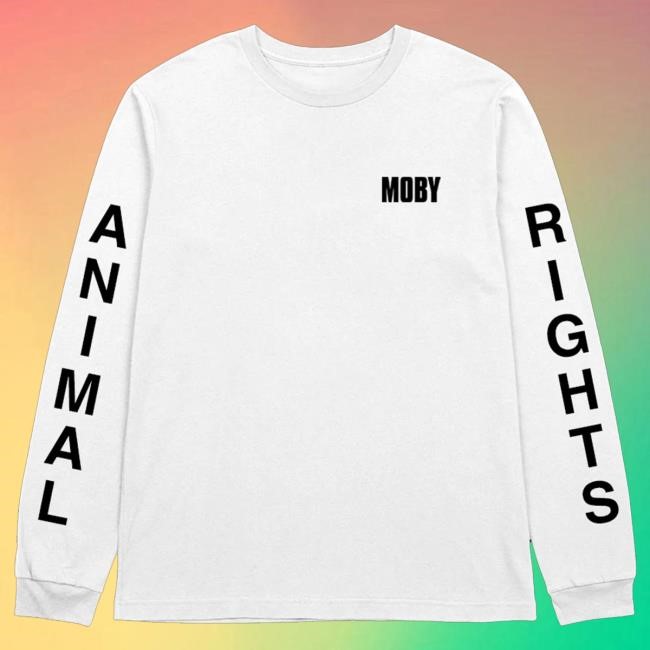 Official Moby Merch Animal Rights White Long Sleeve Funny Shirt