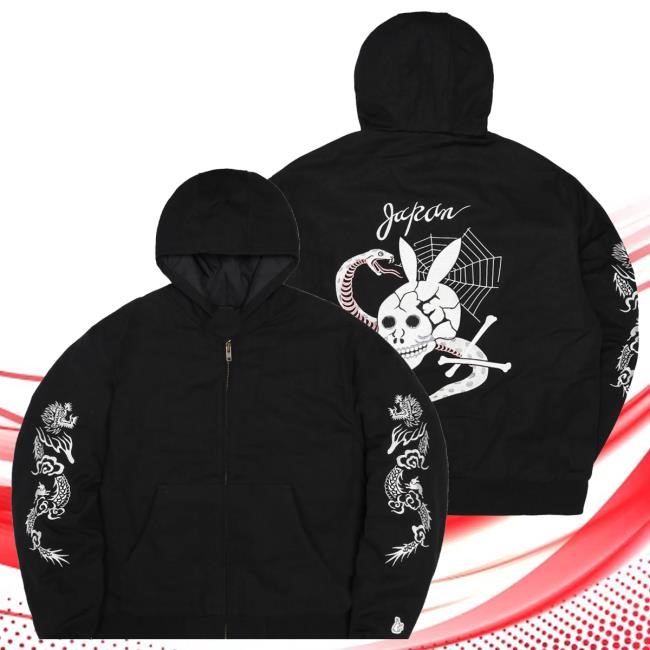 Official Fr2 Merch Store Snake ＆ Skull Hooded Duck Jacket Tee Shirt
