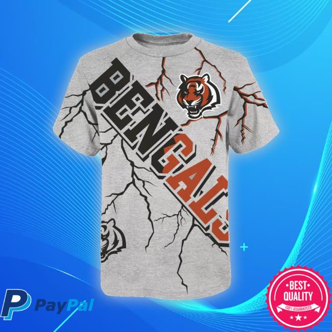 Official Team Apparel Youth Cincinnati Bengals Highlights Grey Long Sleeve T Shirt