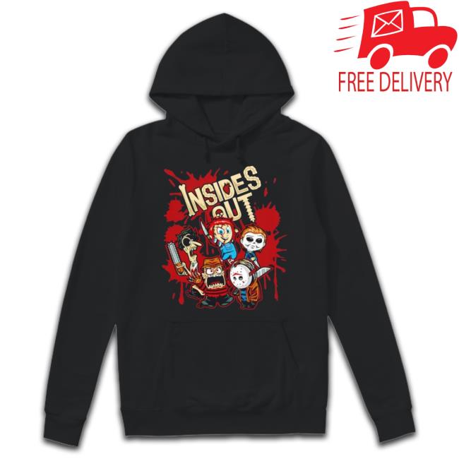 Chibi Horror Movie Characters Insides Out Bloody Halloween T Shirt