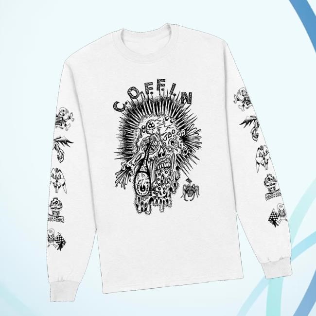 Trending Sound-Merch C.O.F.F.I.N / Yummi Head White Long Sleeve Tee Shirt