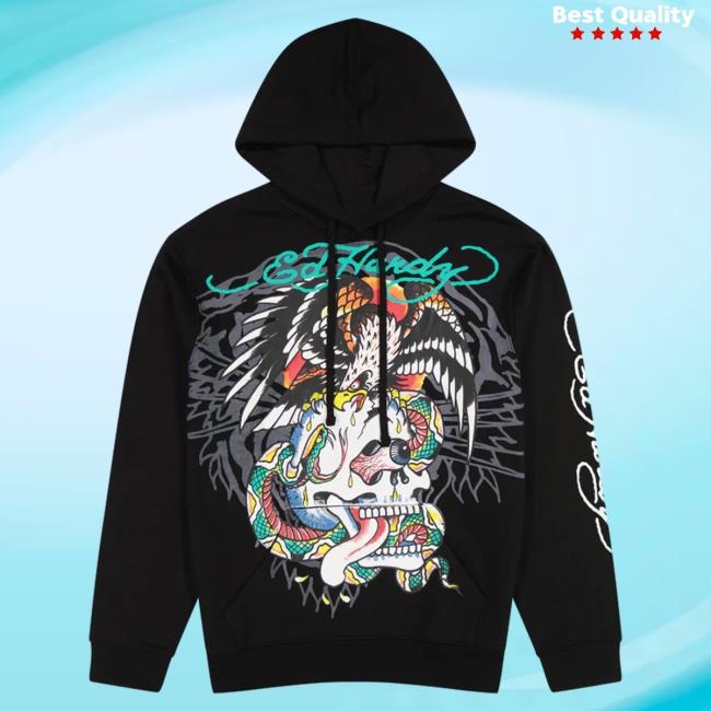 Official Ed Hardy Merch Store Battle Skull Black Sweatshirts EdHardy Apparel Clothing Shop