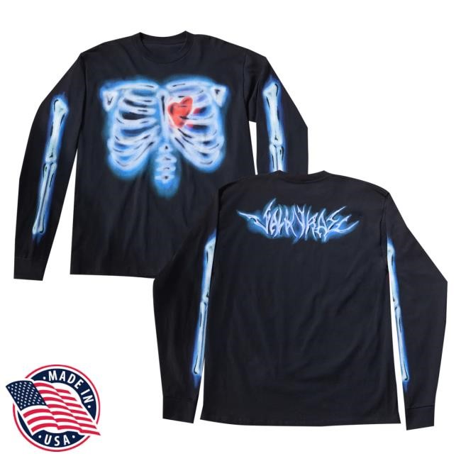 Valkyrae Merch Black Skeleton Heart Sweater