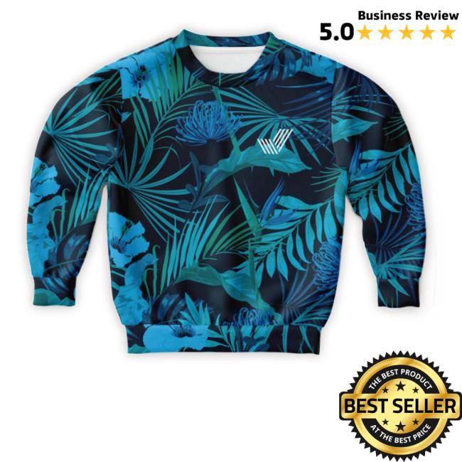 Blue Tint Floral Kids Fashion Sweater
