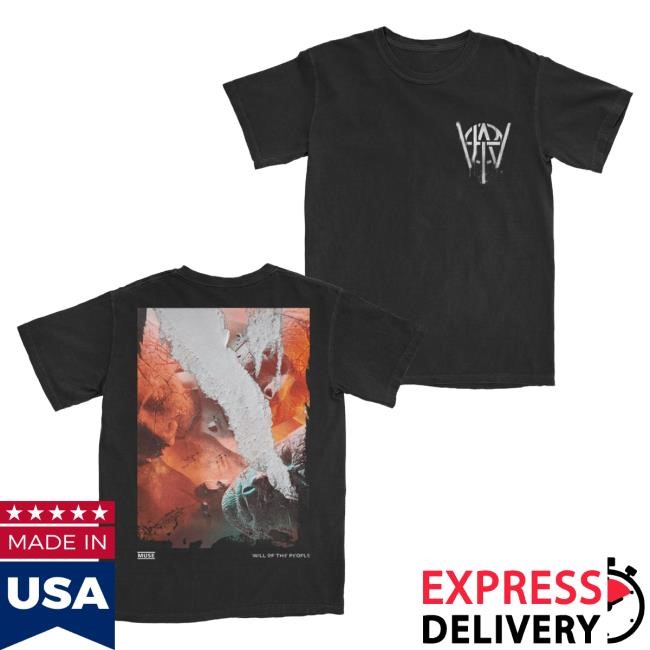 Official Muse Merch Will Of The People Cover Collage Black Shirt