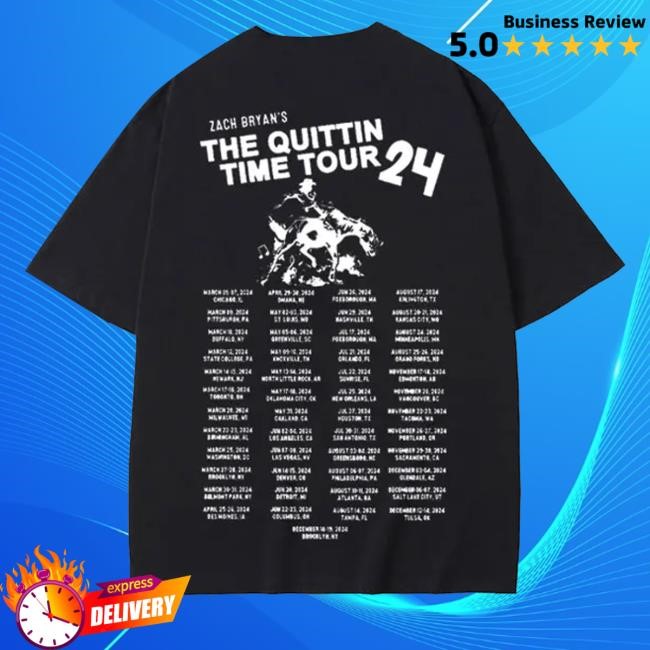 Zach Bryan The Quittin Time Tour 24 Long Sleeve Shirt Zach Bryan Merchandise Official Store