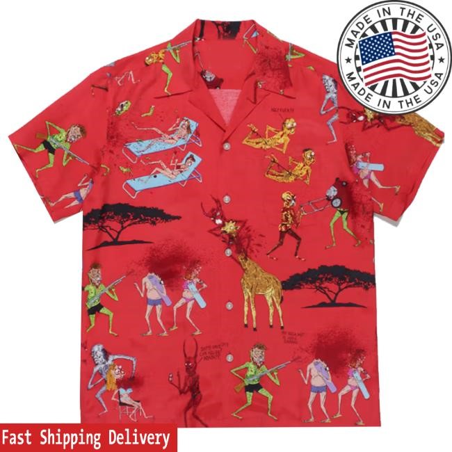 Official Hypebeast Merch Shop Neck Face And Wacko Maria Cover Hawaiian Shirts With Frightening Illustrations Classic Shirt