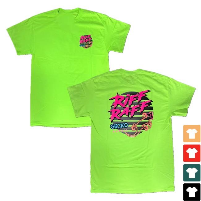 Official Planetriffraff Merch Gecko X Riff Raff "Galactic Glow Neon Slime " T-Shirt