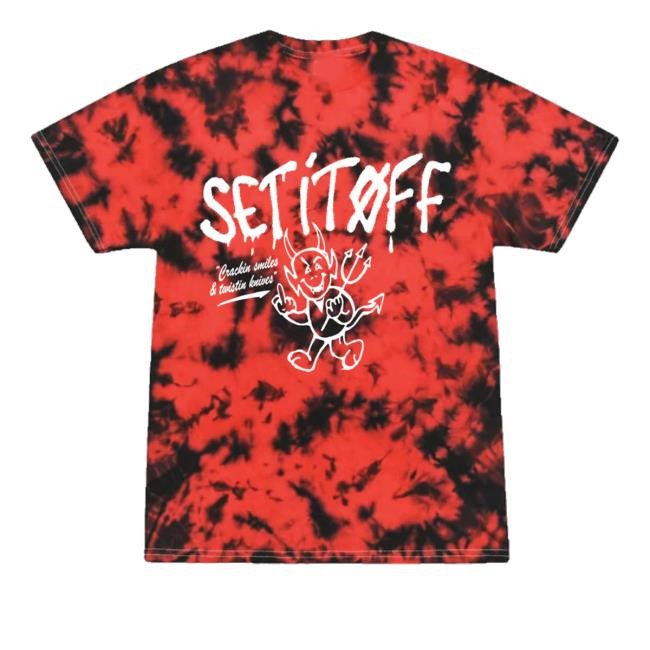 Set It Off Band Merch Shop Red Black Dye Shirt