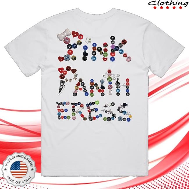 Official Pink Pantheress Merch Buttons Crewneck Sweatshirt White