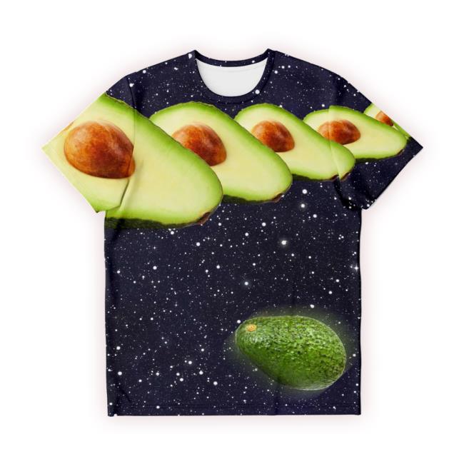 Shelfies Galaxy Space Avocado Long Sleeved T-Shirt