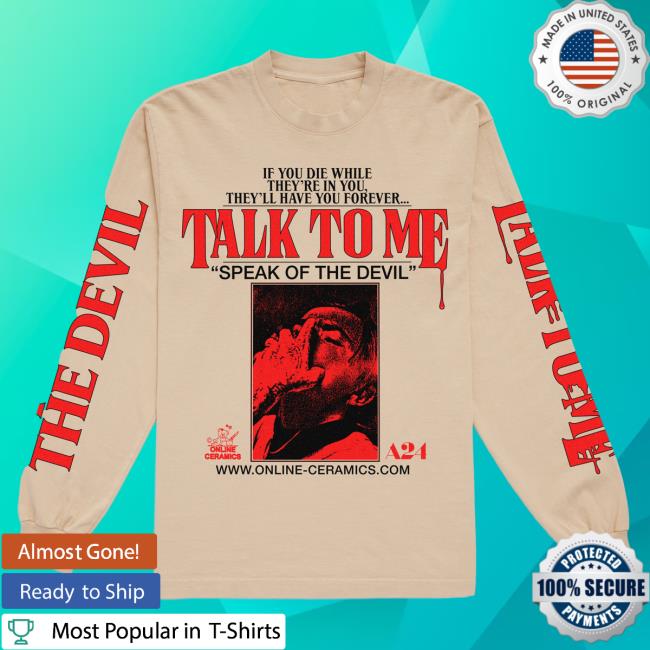 Official A24 Merch Store Stop Online Ceramics X Talk To Me 91 Seconds L/S T Shirt Beige A24 Shop