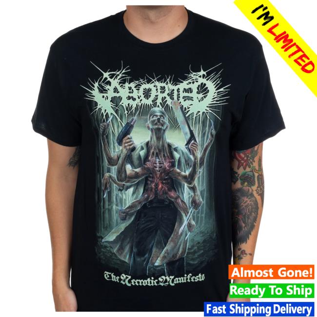 Official Indie Merch Store Shop Aborted "Necrotic Manifesto" T-Shirts IndieMerchStore