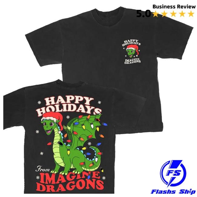 Imagine Dragons Music Merch Store Cartoon Dragon Holiday Hooded Sweatshirt