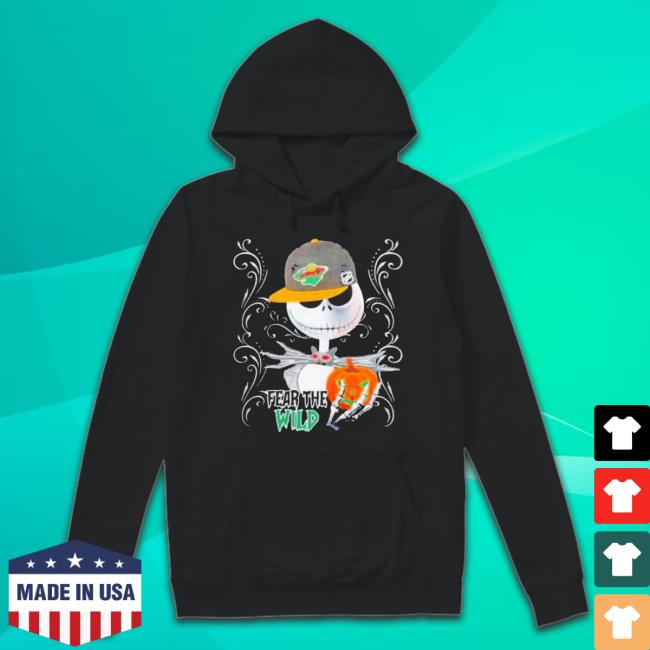 Official Jack Skellington Fear The Minnesota Wild Pumpkin Halloween Long Sleeve Tee Shirt