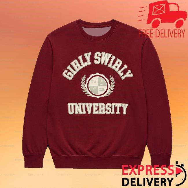 Shop Toast Merch Girly Swirly University Tee Shirt