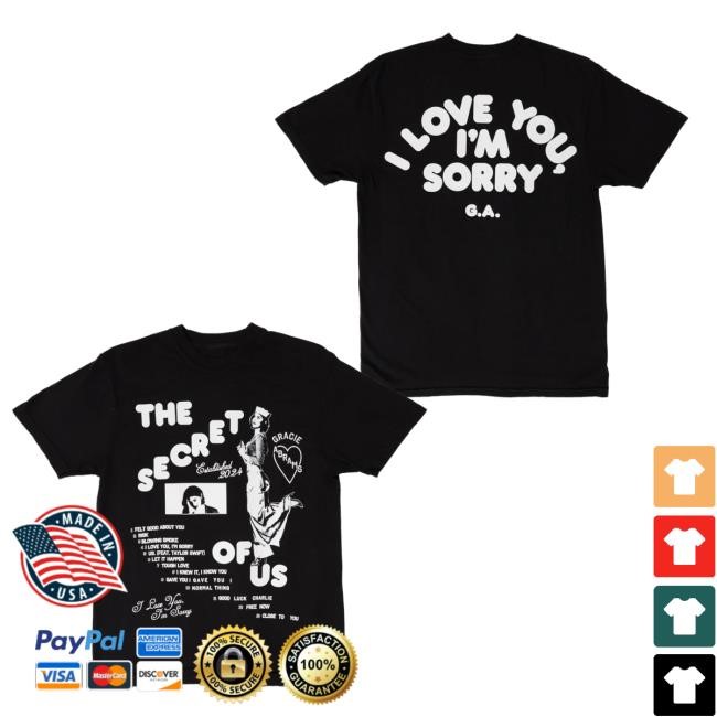 Official Gracieabrams Merch Shop Store The Secret Of Us Graphic Black New Shirt