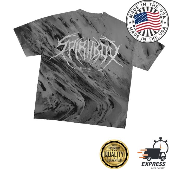 Tsunamisea Merch Death Metal Logo Silver Glitter Print Grey Marble Tie Dye T-Shirt