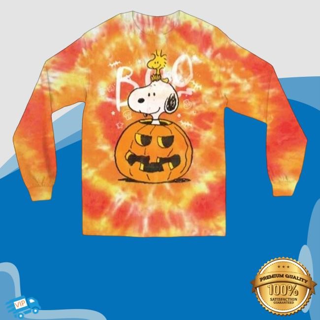 Official Snoopy & Woodstock Halloween Peanuts Tie Dye Tee Shirt