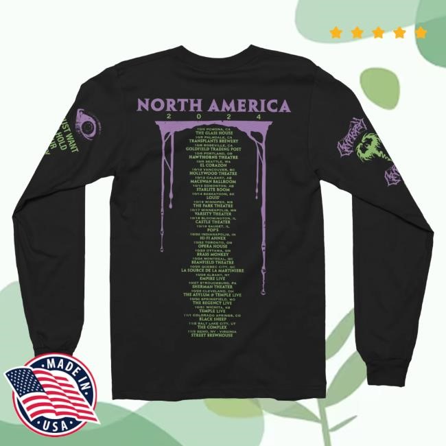 Indiemerchstore Merch Cryptopsy Fall 2024 Tour Longsleeve Crewneck Sweatshirt