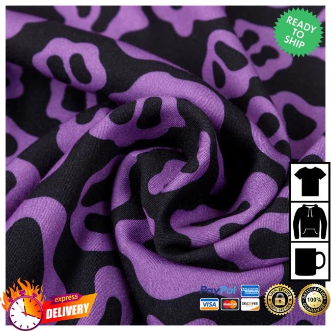 Ranboo Fashion Store Purple Patterned Button Up T-Shirt