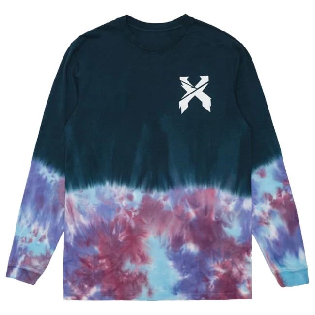 Excision Merch Sliced Logo Split Tie Dye Long Sleeve Shirt