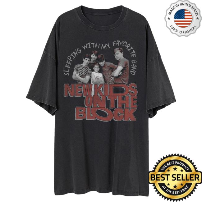 Official Merch Bar New Kids On The Block Store Sleeping With My Favorite Band Sleep Shirt Black MerchBar NewKidsOnTheBlock Nkotb
