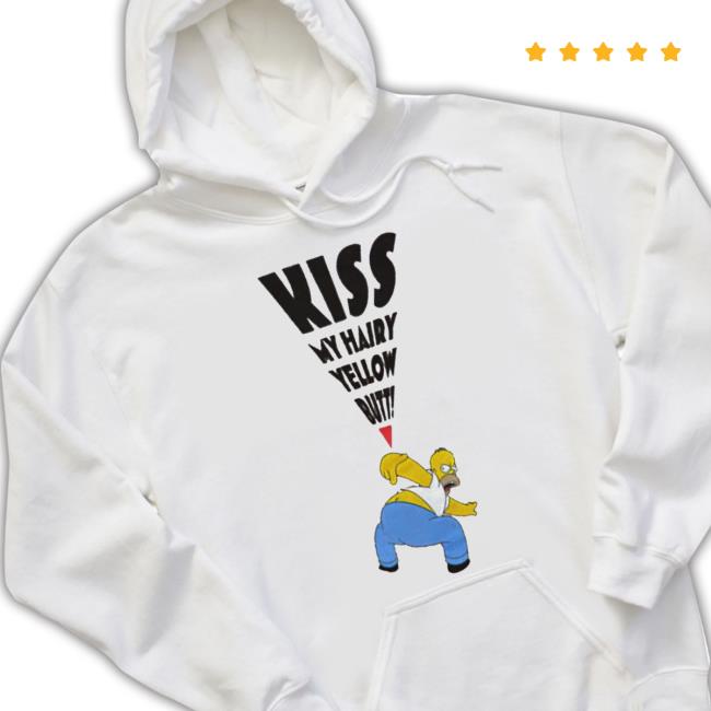 Homer Simpson Kiss My Hairy Yellow Butt Long Sleeve T Shirt