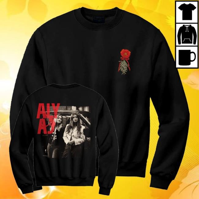 Official Aly & Aj Flower Black Tee