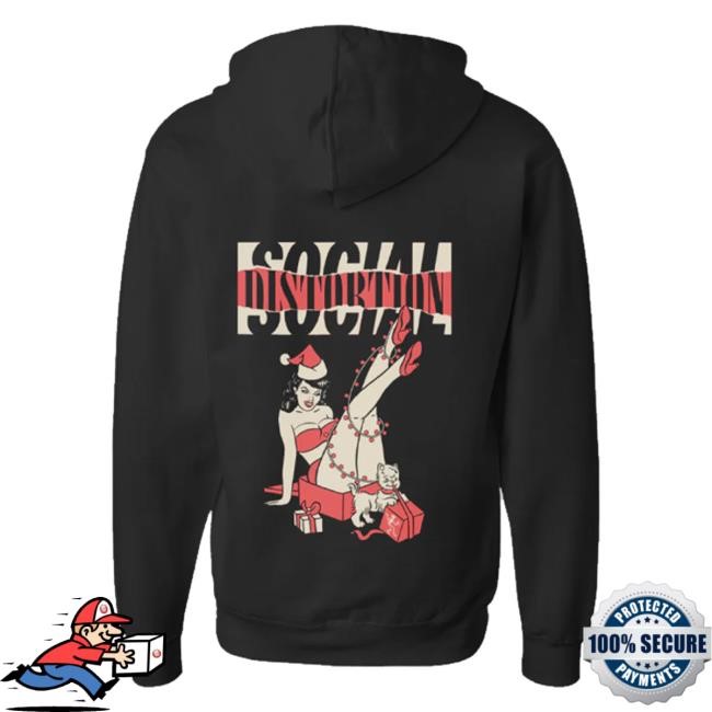 Original Social Distortion Merch Store Torn Logo Holiday Pinup Zip Hoodie