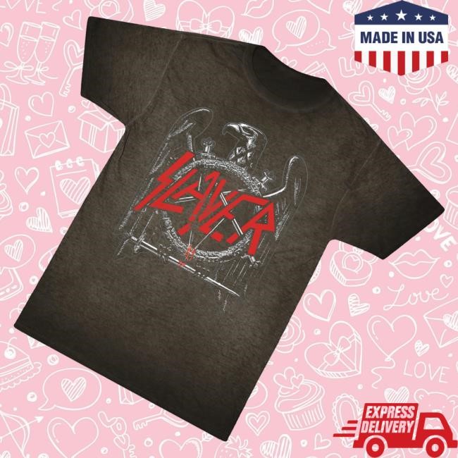 Trending Slayer Merch Eagle Gray Wash Shirt