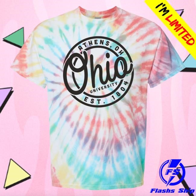 Ohiobobcats Merch Shop Ohio Bobcats Multi-Color Tie Dye Circle Shirts