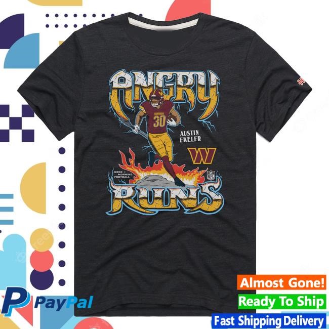 Homage Austin Ekeler Charcoal Washington Commanders Angry Runs Player Graphic Tri-Blend Classic Shirt