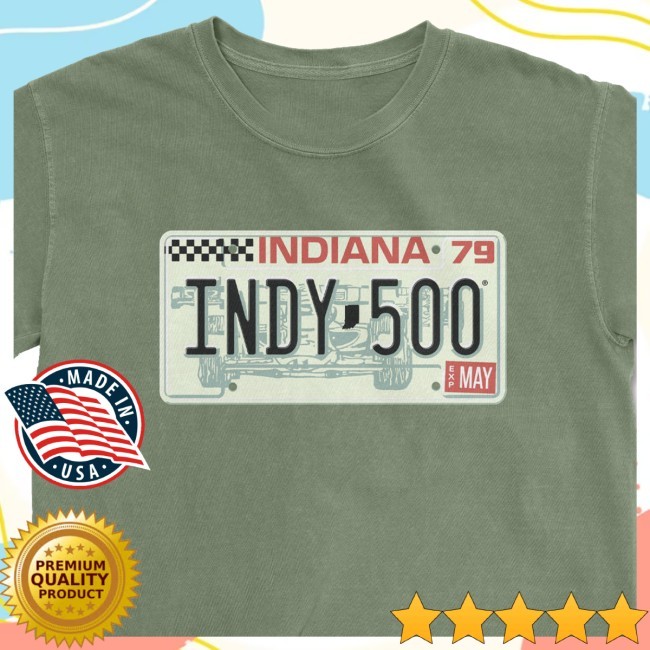 United State Of Indiana Merch Indy 500 1979 License Plate Hoodie