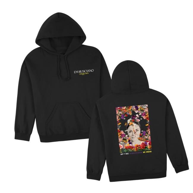 Official Em Rusciano Merch Mc Arena Outgrown Tour Unisex Hoodie - Black Sweatshirt