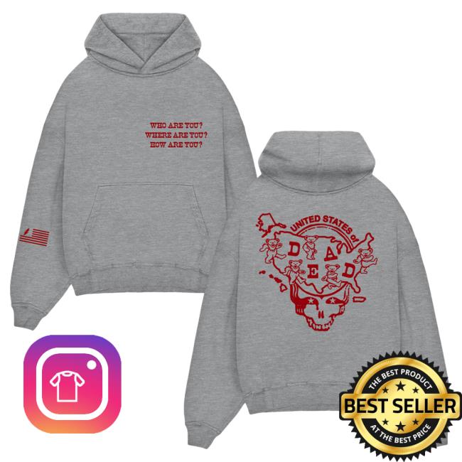 Official Grateful Dead Merch Store United States Of Dead Hooded Sweatshirt Heather Grey GratefulDead Shop