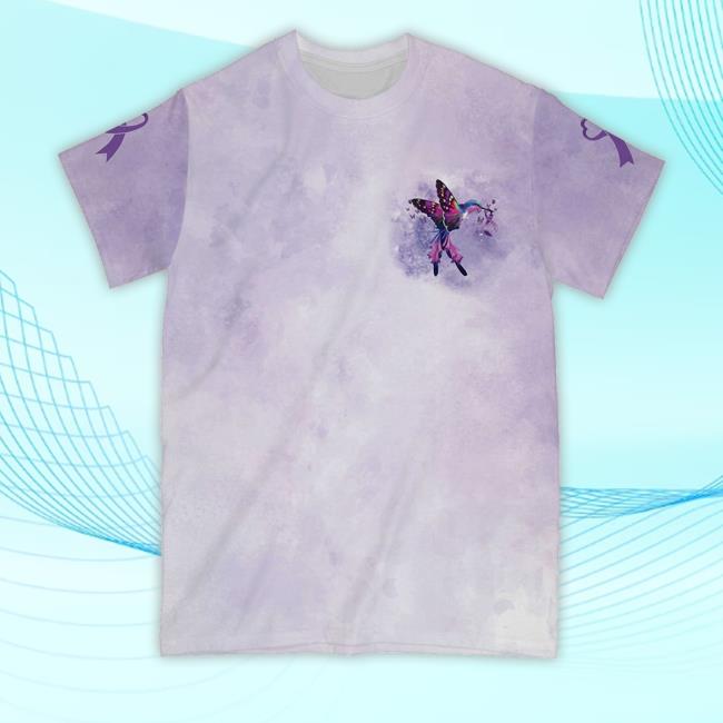 Alzheimer Awareness Purple Butterflies Long Sleeve T Shirt
