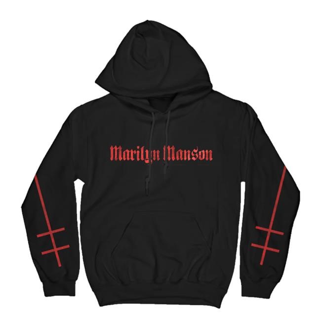 Marilyn Manson Merch Shop Little Cross Photo Hooded Sweatshirt
