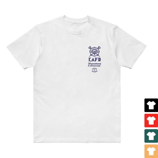 Trending Bornxraised Merch Store Born X Raised + Lafd City Above Self Tee White Crewneck Sweatshirt