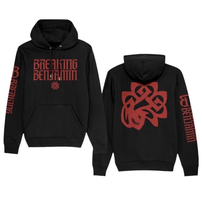 Official Breaking Benjamin Merch Pullover Hoodie With Melting Logo Long Sleeve Shirt