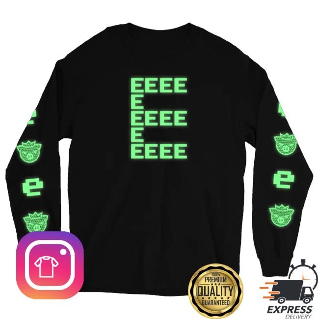 Official Technoblade Merch E Redux Glow In The Dark Long Sleeve Tee (Black) Crewneck Sweatshirt