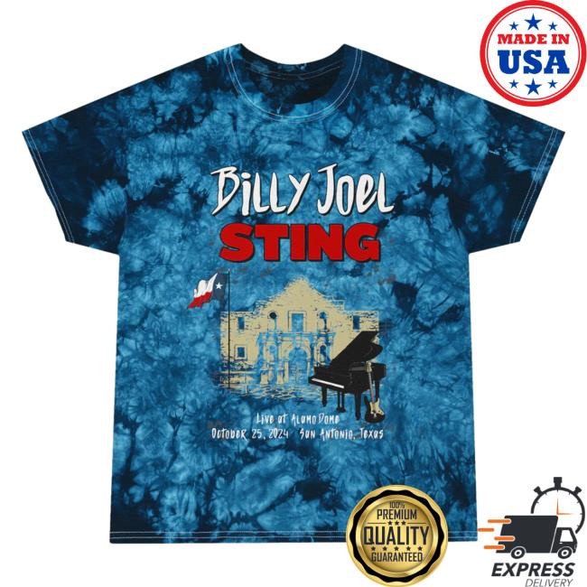 Billy Joel Store Merch Billy Joel & Sting 10-25-24 San Antonio Event Tie Dye T-Shirt