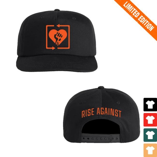 Riseagainst Merch Square Heartfist Logo Snapback Hat