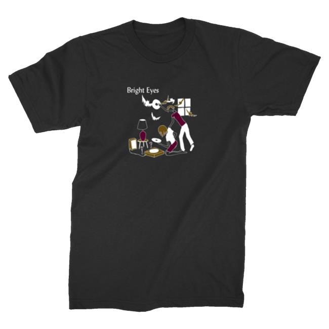 Official Bright Eyes Merch Record Tee Shirt Black