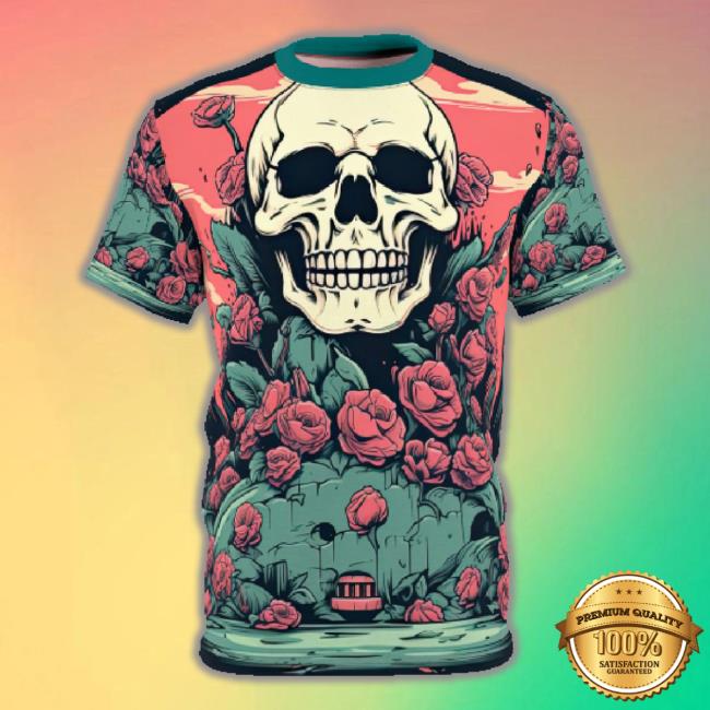 Skull And Floral 3D T-Shirt, Costume Halloween Cosplay 3D T-Shirt, Halloween Costume For Family Group Sweatshirt
