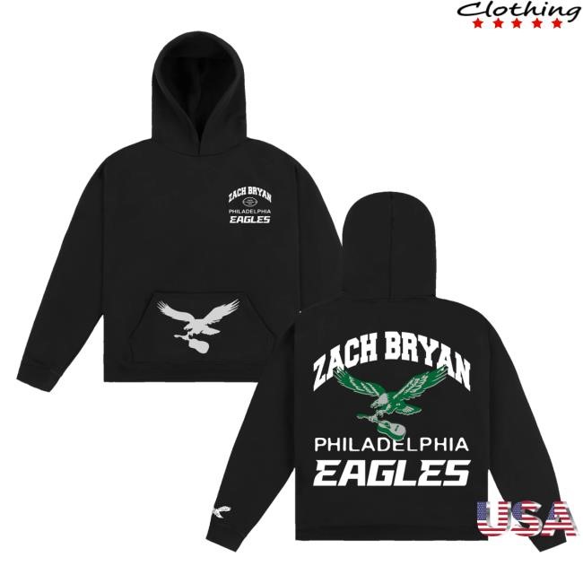 Zach Bryan Official Merch Store Shop Zach Bryan X Eagles Hoodie Black