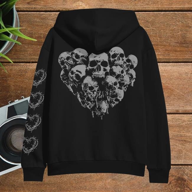 Limited Crown The Empire Band Merch Store Skulls Black – Zip-Up T-Shirt