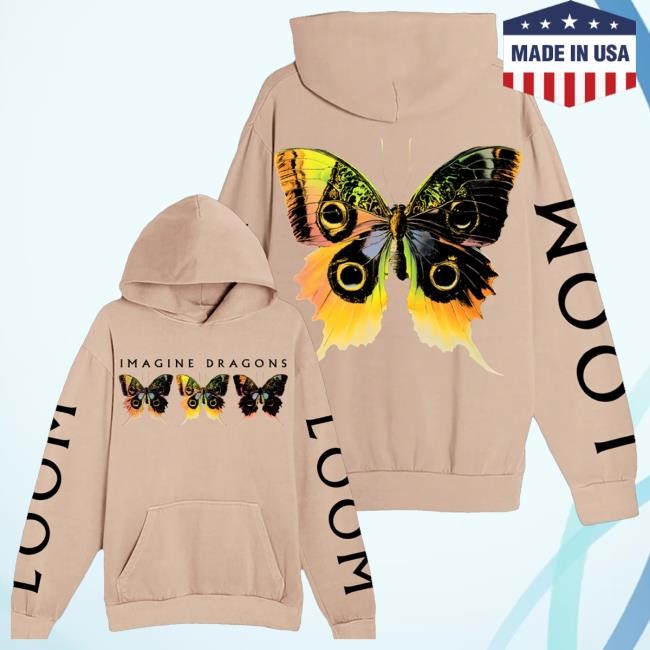 Original Imagine Dragons Music Merch Store Loom Butterfly Tan t-shirt, hoodie, tank top, sweater and long sleeve t-shirt