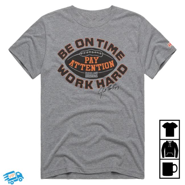 Official Homage Merch Store Homage Browns Joe Thomas Be On Time T-Shirt Homage Apparel Clothing Shop